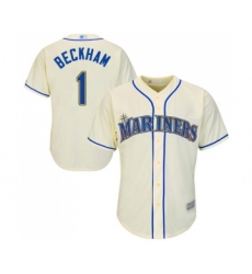 Men's Seattle Mariners #1 Tim Beckham Replica Cream Alternate Cool Base Baseball Jersey