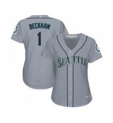 Women's Seattle Mariners #1 Tim Beckham Replica Grey Road Cool Base Baseball Jersey