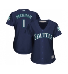 Women's Seattle Mariners #1 Tim Beckham Replica Navy Blue Alternate 2 Cool Base Baseball Jersey