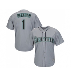 Youth Seattle Mariners #1 Tim Beckham Replica Grey Road Cool Base Baseball Jersey