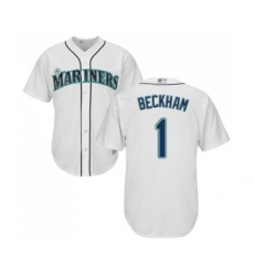 Youth Seattle Mariners #1 Tim Beckham Replica White Home Cool Base Baseball Jersey