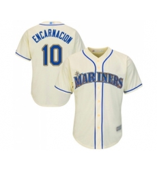 Men's Seattle Mariners #10 Edwin Encarnacion Replica Cream Alternate Cool Base Baseball Jersey