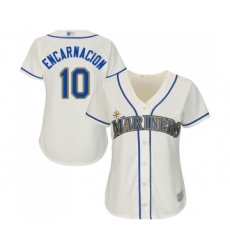 Women's Seattle Mariners #10 Edwin Encarnacion Replica Cream Alternate Cool Base Baseball Jersey
