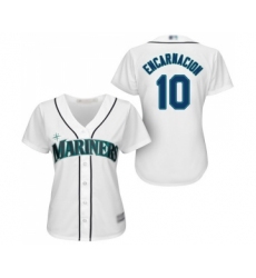 Women's Seattle Mariners #10 Edwin Encarnacion Replica White Home Cool Base Baseball Jersey