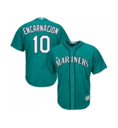 Youth Seattle Mariners #10 Edwin Encarnacion Replica Teal Green Alternate Cool Base Baseball Jersey