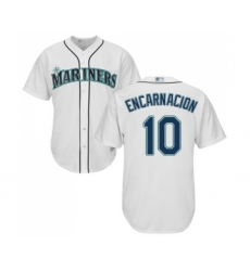Youth Seattle Mariners #10 Edwin Encarnacion Replica White Home Cool Base Baseball Jersey