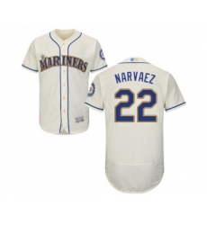 Men's Seattle Mariners #22 Omar Narvaez Cream Alternate Flex Base Authentic Collection Baseball Jersey