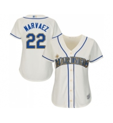 Women's Seattle Mariners #22 Omar Narvaez Replica Cream Alternate Cool Base Baseball Jersey