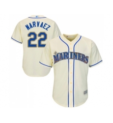 Youth Seattle Mariners #22 Omar Narvaez Replica Cream Alternate Cool Base Baseball Jersey