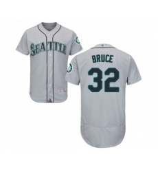 Men's Seattle Mariners #32 Jay Bruce Grey Road Flex Base Authentic Collection Baseball Jersey