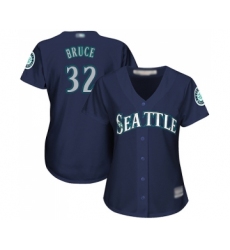 Women's Seattle Mariners #32 Jay Bruce Replica Navy Blue Alternate 2 Cool Base Baseball Jersey