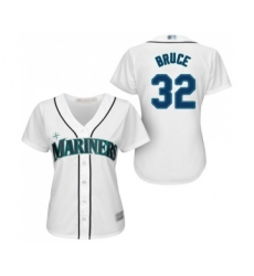 Women's Seattle Mariners #32 Jay Bruce Replica White Home Cool Base Baseball Jersey
