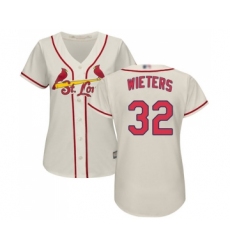 Women's St. Louis Cardinals #32 Matt Wieters Replica Cream Alternate Cool Base Baseball Jersey