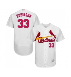 Men's St. Louis Cardinals #33 Drew Robinson White Home Flex Base Authentic Collection Baseball Jersey