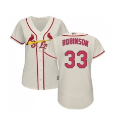 Women's St. Louis Cardinals #33 Drew Robinson Replica Cream Alternate Cool Base Baseball Jersey
