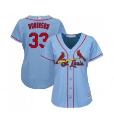 Women's St. Louis Cardinals #33 Drew Robinson Replica Light Blue Alternate Cool Base Baseball Jersey