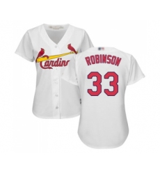 Women's St. Louis Cardinals #33 Drew Robinson Replica White Home Cool Base Baseball Jersey
