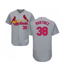 Men's St. Louis Cardinals #38 Jose Martinez Grey Road Flex Base Authentic Collection Baseball Jersey