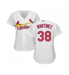 Women's St. Louis Cardinals #38 Jose Martinez Replica White Home Cool Base Baseball Jersey