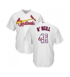 Men's St. Louis Cardinals #41 Tyler O Neill Authentic White Team Logo Fashion Cool Base Baseball Jersey