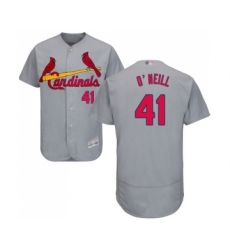 Men's St. Louis Cardinals #41 Tyler O Neill Grey Road Flex Base Authentic Collection Baseball Jersey