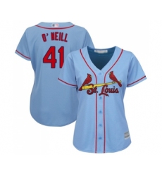 Women's St. Louis Cardinals #41 Tyler O Neill Replica Light Blue Alternate Cool Base Baseball Jersey