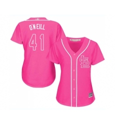 Women's St. Louis Cardinals #41 Tyler O Neill Replica Pink Fashion Cool Base Baseball Jersey