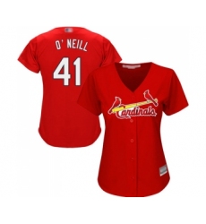 Women's St. Louis Cardinals #41 Tyler O Neill Replica Red Alternate Cool Base Baseball Jersey