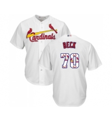 Men's St. Louis Cardinals #70 Chris Beck Authentic White Team Logo Fashion Cool Base Baseball Jersey