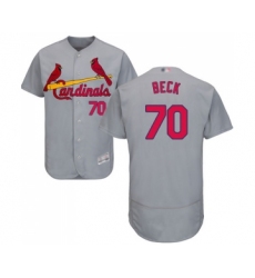 Men's St. Louis Cardinals #70 Chris Beck Grey Road Flex Base Authentic Collection Baseball Jersey