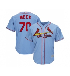 Men's St. Louis Cardinals #70 Chris Beck Replica Light Blue Alternate Cool Base Baseball Jersey