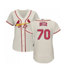 Women's St. Louis Cardinals #70 Chris Beck Replica Cream Alternate Cool Base Baseball Jersey