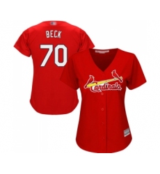 Women's St. Louis Cardinals #70 Chris Beck Replica Red Alternate Cool Base Baseball Jersey