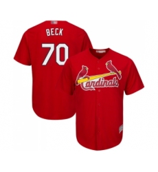 Youth St. Louis Cardinals #70 Chris Beck Replica Red Alternate Cool Base Baseball Jersey