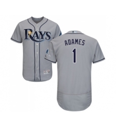 Men's Tampa Bay Rays #1 Willy Adames Grey Road Flex Base Authentic Collection Baseball Jersey