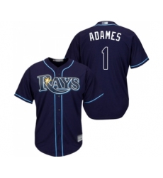 Men's Tampa Bay Rays #1 Willy Adames Replica Navy Blue Alternate Cool Base Baseball Jersey