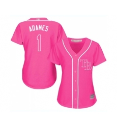 Women's Tampa Bay Rays #1 Willy Adames Replica Pink Fashion Cool Base Baseball Jersey