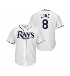 Men's Tampa Bay Rays #8 Brandon Lowe Replica White Home Cool Base Baseball Jersey