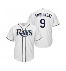 Youth Tampa Bay Rays #9 Jake Smolinski Replica White Home Cool Base Baseball Jersey