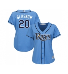 Women's Tampa Bay Rays #20 Tyler Glasnow Replica Light Blue Alternate 2 Cool Base Baseball Jersey