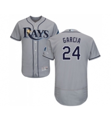 Men's Tampa Bay Rays #24 Avisail Garcia Grey Road Flex Base Authentic Collection Baseball Jersey