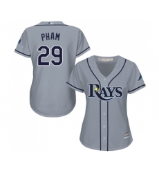 Women's Tampa Bay Rays #29 Tommy Pham Replica Grey Road Cool Base Baseball Jersey