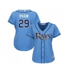 Women's Tampa Bay Rays #29 Tommy Pham Replica Light Blue Alternate 2 Cool Base Baseball Jersey