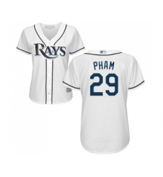 Women's Tampa Bay Rays #29 Tommy Pham Replica White Home Cool Base Baseball Jersey