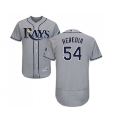 Men's Tampa Bay Rays #54 Guillermo Heredia Grey Road Flex Base Authentic Collection Baseball Jersey
