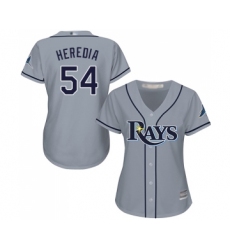 Women's Tampa Bay Rays #54 Guillermo Heredia Replica Grey Road Cool Base Baseball Jersey