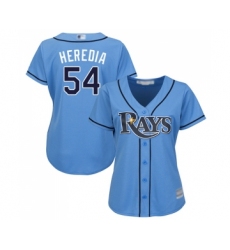 Women's Tampa Bay Rays #54 Guillermo Heredia Replica Light Blue Alternate 2 Cool Base Baseball Jersey