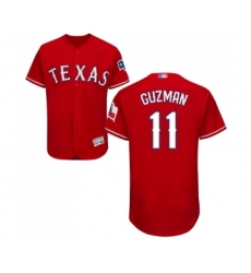 Men's Texas Rangers #11 Ronald Guzman Red Alternate Flex Base Authentic Collection Baseball Jersey