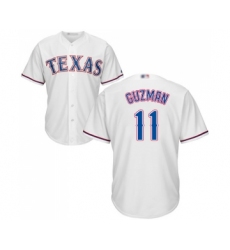 Men's Texas Rangers #11 Ronald Guzman Replica White Home Cool Base Baseball Jersey