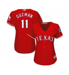 Women's Texas Rangers #11 Ronald Guzman Replica Red Alternate Cool Base Baseball Jersey